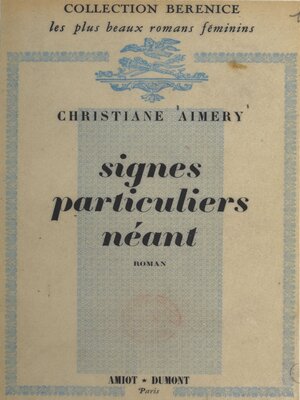 cover image of Signes particuliers néant